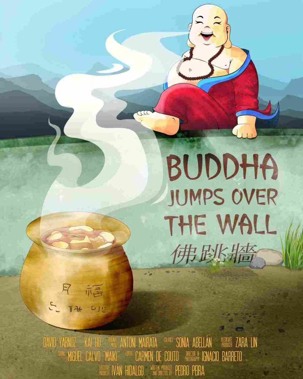 Buddha jumps over the wall